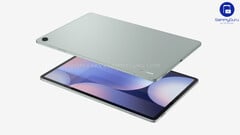 Uma renderização do &quot;Galaxy Tab S10 FE+&quot;. (Fonte da imagem: OnLeaks x SammyGuru)