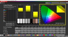 CalMAN ColorChecker (perfil: Nativo: espaço de cor alvo: P3)