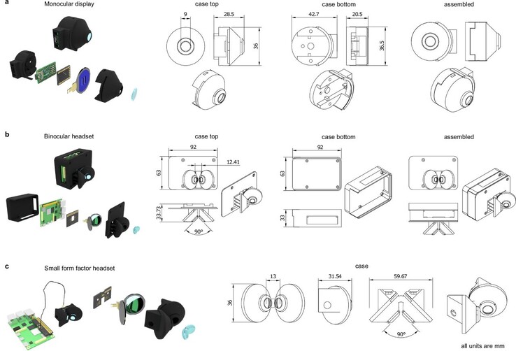 O MouseGoggles é um fone de ouvido de RV impresso em 3D para mouses que executam o mecanismo de jogo Godot em um Raspberry Pi 4. (Fonte da imagem: M. Isaacson et al. via Nature Methods)