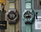 Ambos os modelos Casio G-Shock apresentam pulseiras feitas de materiais recicláveis e tingidas com cores naturais. (Fonte da imagem: Casio)