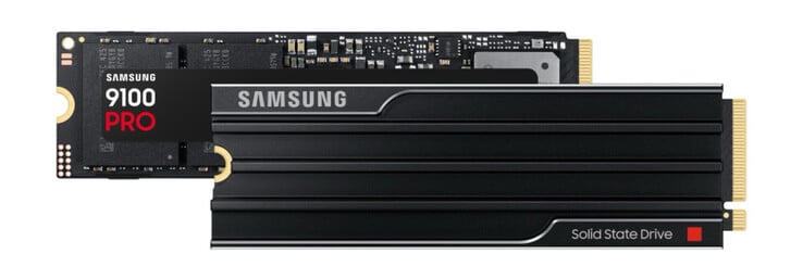 O dissipador de calor oficial da Samsung chega a 11,25 mm para sua opção de 8 TB. (Fonte da imagem: Samsung)