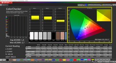 CalMAN ColorChecker (perfil: sRGB, espaço de cor de destino: sRGB)