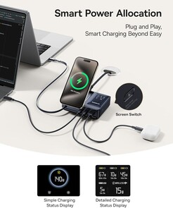 O visor LCD mostra informações detalhadas sobre a alocação de energia (Fonte da imagem: Baseus)