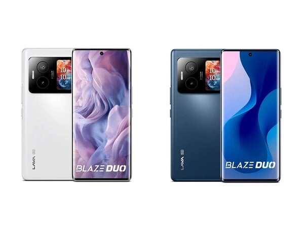 O Lava Blaze Duo está disponível nas cores branca e azul. (Fonte da imagem: Lava)