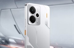 O Realme 14 5G apresenta um design inspirado na meca com detalhes em laranja. (Fonte da imagem: Realme)