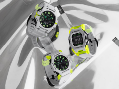 Da esquerda para a direita, o Casio G-Shock GA-B001MW-8A, GA-2300MW-8A, GD-B500MW-8. (Fonte da imagem: Casio)