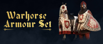 O Warhorse Armour Set inclui Bascinet, Boots, Caparison, Gauntlets, Leg Armor, Pourpoint, Shield e Waffenrock. (Fonte da imagem: Warhorse Studios)