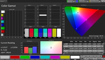 Espaço de cores CalMAN DCI P3