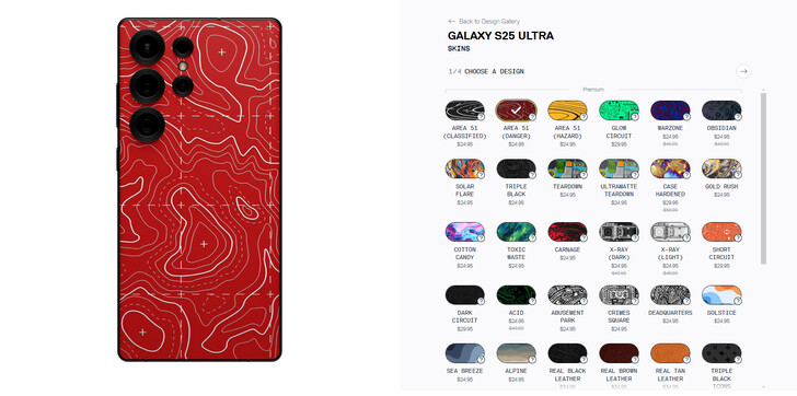 Galaxy S25 Ultra Dbrand skins (Fonte da imagem: Dbrand)