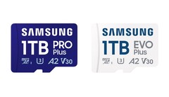 Os cartões microSD PRO Plus e EVO Plus da Samsung agora estão disponíveis em uma capacidade de 1 TB. (Fonte da imagem: Samsung)