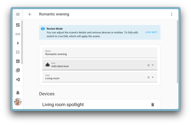 A versão 2024.12 do Home Assistant inclui um novo modo de revisão de cena. (Fonte da imagem: Home Assistant)