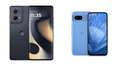 O Motorola Edge 2024 está disponível para compra apenas na cor preta, enquanto o Pixel 8a vem em quatro cores, incluindo Bay (azul). (Fonte da imagem: Motorola, Google - editado).
