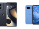 O Motorola Edge 2024 está disponível para compra apenas na cor preta, enquanto o Pixel 8a vem em quatro cores, incluindo Bay (azul). (Fonte da imagem: Motorola, Google - editado).