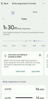 A nova página Fitbit Body responses & moods. (Fonte da imagem: u/KeyAd5197 via Reddit)