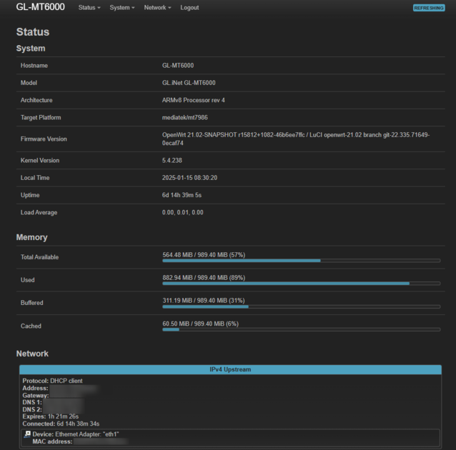 Ainda é possível acessar a interface LuCI OpenWRT para obter um controle mais refinado sobre coisas como o firewall do roteador (Fonte da imagem: David Devey, Notebookcheck)