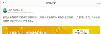 Suposto rumor sobre o Xperia 5. (Fonte da imagem: via Weibo)