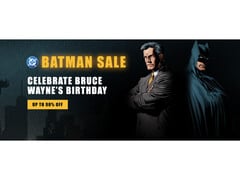 A imagem da capa da venda do Batman da Warner Bros. e da DC no Steam, com Bruce Wayne e Batman (Fonte da imagem: Steam)