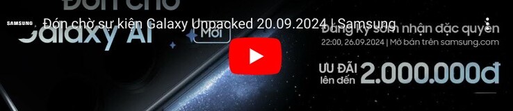 Miniatura do vídeo teaser do Galaxy S24 FE, agora excluído. (Fonte da imagem: Samsung Vietnã)