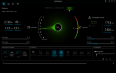 Tela inicial do Control Center