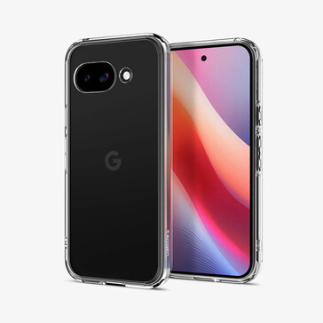 Google Pixel 9a dentro da capa transparente da Spigen (Fonte da imagem: Spigen)