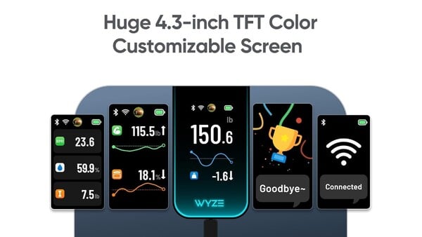 A Wyze Scale Ultra tem uma grande tela colorida para exibir métricas de saúde. (Fonte da imagem: Wyze)