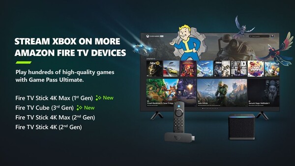 O serviço Xbox Cloud Gaming agora está disponível em quatro dispositivos de streaming Amazon Fire TV. (Fonte da imagem: Xbox).