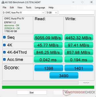 Teste de leitura/gravação 5 GB