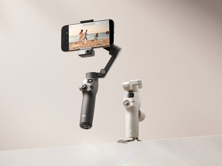 O Osmo Mobile 7P e o Osmo Mobile 7, da frente para trás. (Fonte da imagem: DJI)