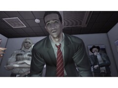 Uma captura de tela do jogo Deadly Premonition que mostra o protagonista e o elenco de apoio do jogo. (Fonte da imagem: Steam)