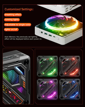 Design e efeitos RGB (Fonte da imagem: AOOSTAR)