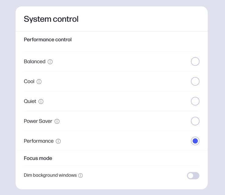 Diferentes modos de desempenho no HP OmniStudio X