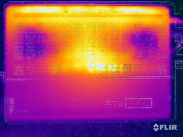 Temperaturas da superfície do teste de estresse (parte inferior)