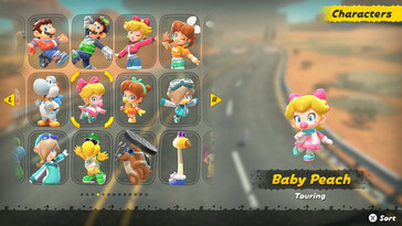 Seleção de personagens de Mario Kart World (fonte da imagem: captura de tela, Nintendo of America)