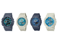 Da esquerda para a direita, Casio GA-110AS-2AJF, GA-2100AS-5AJF, GA-2100AS-2AJF e GA-110AS-5AJF. (Fonte da imagem: Great G-Shock World, Yahoo Japan)