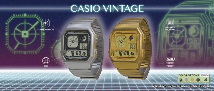 Os relógios Casio A130WE-1A (esquerda) e Casio A130WE-9A (direita). (Fonte da imagem: Casio)