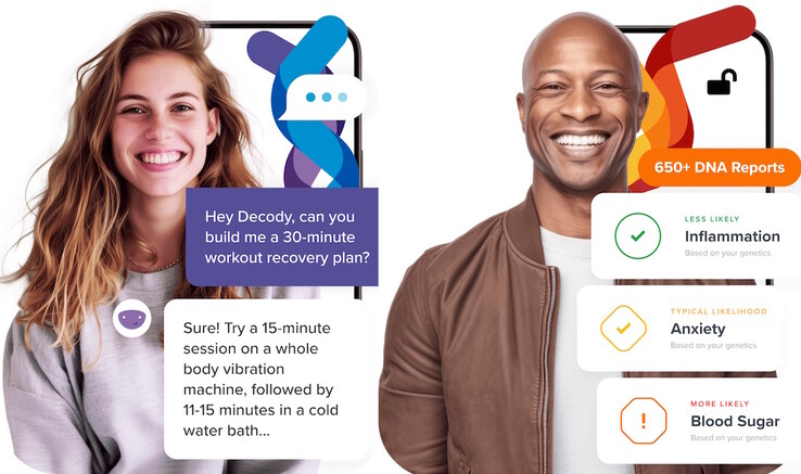 O DecodyGPT pode oferecer exercícios personalizados para melhorar o condicionamento físico e utiliza relatórios de DNA para prever possíveis problemas de saúde. (Fonte da imagem: SelfDecode)