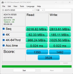 Conexão: USB 4 (40 GBit) | Tamanho dos dados: 1 GB no Minisforum AtomMan X7 Ti