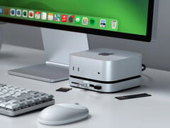 O novo dock para Mac mini da Satechi adota um design mais limpo do que o seu homólogo RayCue. (Fonte da imagem: Satechi)