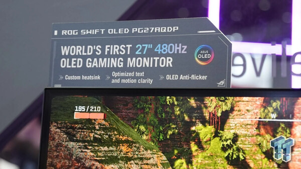 O ROG Swift OLED PG27AQDP não é o primeiro monitor revelado com um painel W-OLED de 27 polegadas tem uma resolução de 1440p e uma taxa de atualização de 480 Hz. (Fonte da imagem: TweakTown)