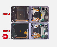 O Galaxy Z Flip4 se assemelha ao seu predecessor tanto externamente como internamente. (Fonte de imagem: PBKreviews)