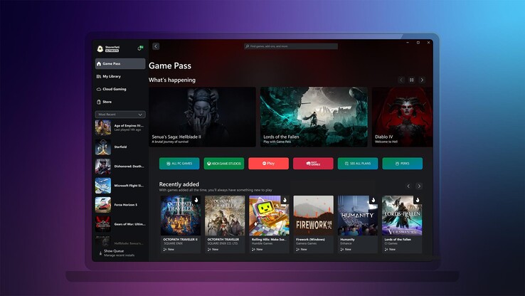 Nova interface de usuário do aplicativo Xbox no PC (imagem via Xbox)