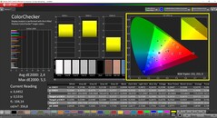 CalMAN ColorChecker (perfil: Nativo, espaço de cor alvo: P3)