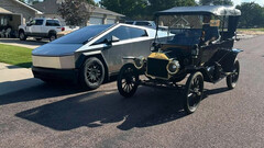 O Cybertruck ao lado de um Ford Modelo T (Fonte da imagem: COO/FB)