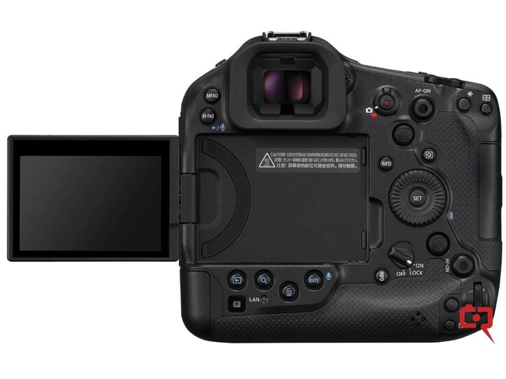 Imagem traseira da Canon EOS R1 (Fonte: Canon Rumors)