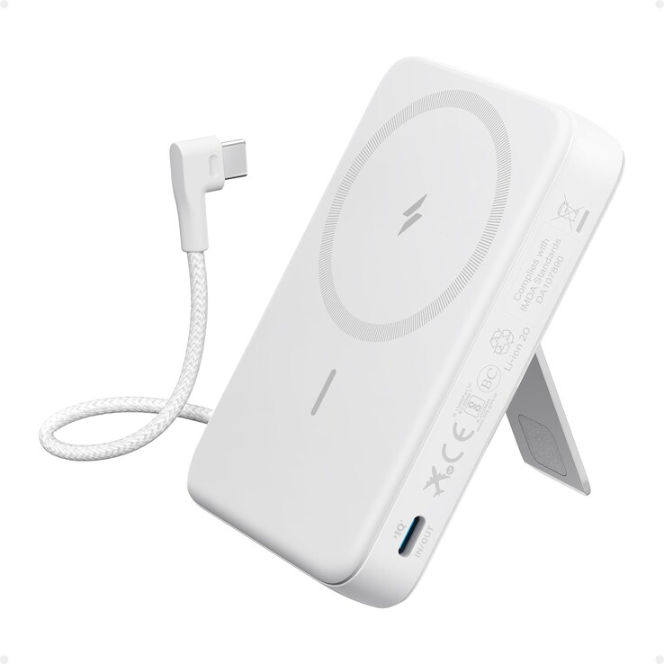 O Anker Zolo Power Bank (10K, magnético, cabo USB-C embutido). (Fonte da imagem: Anker)