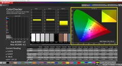 CalMAN ColorChecker (perfil: sRGB, espaço de cor de destino: sRGB)