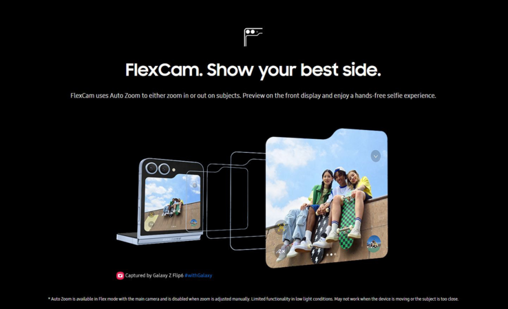 Samsung Galaxy Z Flip 6 FlexiCam (imagem via Evan Blass)