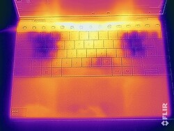 A imagem de infravermelho mostra as dimensões do touchpad.