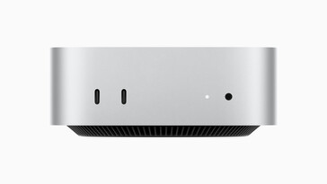 Frontal: 2x USB-C 3.2 Gen 2 (10 Gbit/s), LED de status, áudio de 3,5 mm (imagem: Apple)