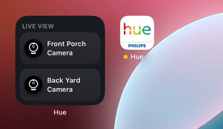 O próximo widget de transmissão ao vivo de vídeo do Philips Hue Secure. (Fonte da imagem: Philips Hue)